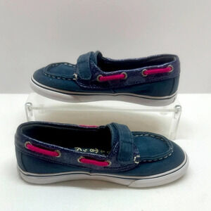 Sperry Loafers Girls size 11M Navy, Glitter and Pink